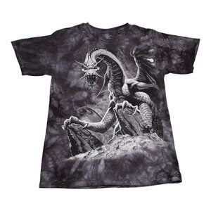 The Mountain‎ Tye Dye Gray Dragon Fantasy 100% Cotton Shirt Men’s Medium